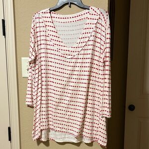 New Directions Red Dot Long Sleeve Top